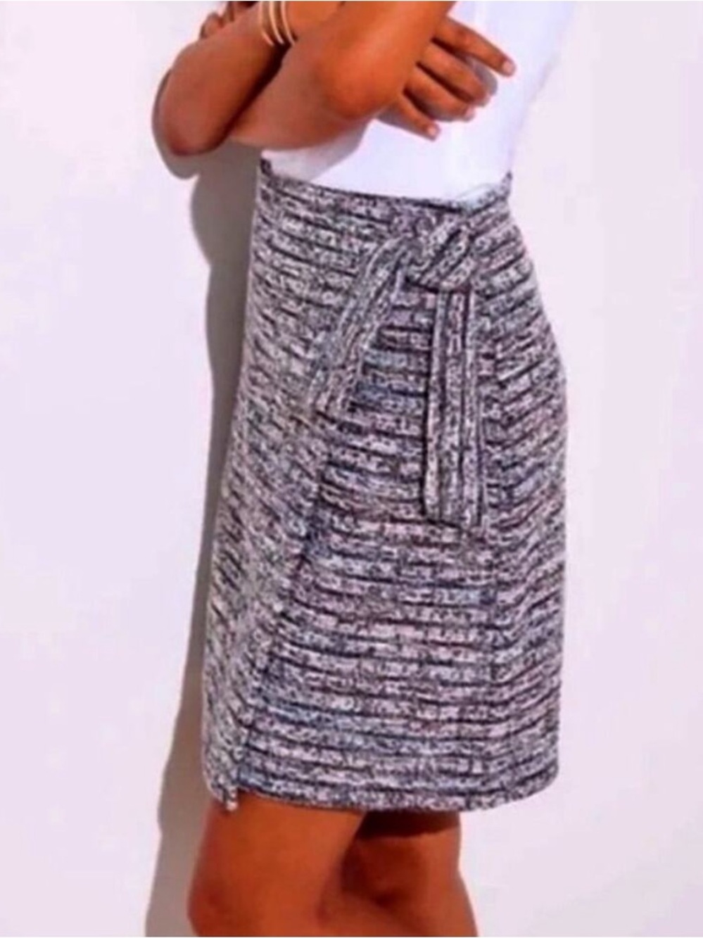 LOFT NEW Multicolor Faux Wrap Above Knee Skirt Women XXL Black Pink White Blue